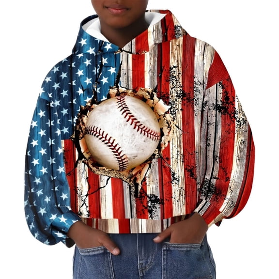 YUEHUA Unisex Hoodies for Boys Girls, 3D Printed Hooded Sweatshirts Graphic Pullover Hoodie With Pocket 6-16Y