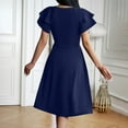 thumbnail image 7 of Inleife Womens Summer Dresses Women's Casual Fashion V-Neck Short Sleeve Solid Dress, 7 of 7