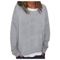 thumbnail image 1 of WEAIXIMIUNG Sweatshirts pour Femmes Col Rond Décontracté Couleur Unie Diy Coupe Ample Pull Confortable et Élégant, 1 of 9