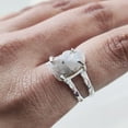 thumbnail image 3 of Natural Labradorite Ring, Rough Labra Gemstone Ring, Birthstone, Hammered 2 Band, 925 Sterling Silver, Womens Ring, Christmas, Thanksgiving, Handmade, Statement Jewelry, Rough Gemstone Jewelry, 3 of 5