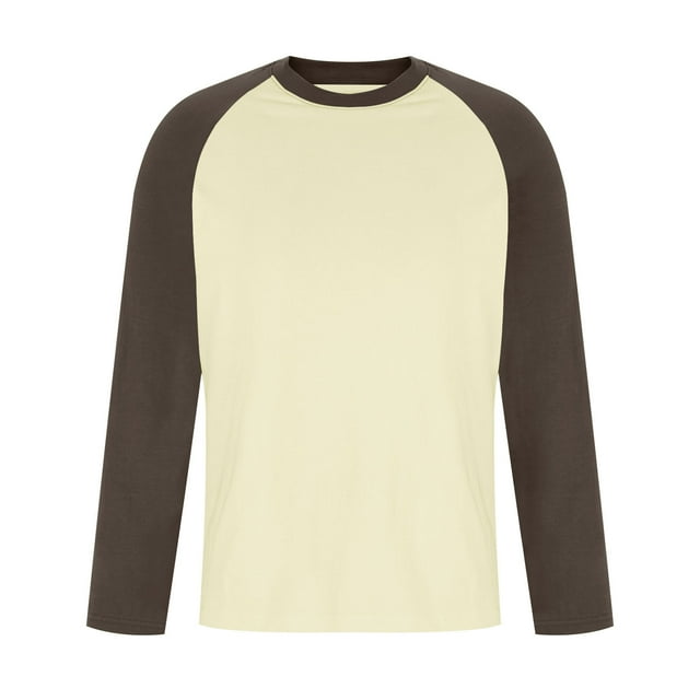 SHTXOZHI T-Shirts à Manches Longues pour Hommes Col Rond Décontracté Athlétique Tops de Pyjama