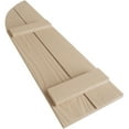 thumbnail image 6 of Ekena Millwork 11"W x 70"H (59" Low Side) Timberthane Sandblasted Two Board Joined Board-n-Batten w/Quarter Round Arch Top Faux Wood Shutters (Per Pair), Primed Tan, 6 of 6