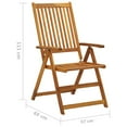 thumbnail image 4 of vidaXL Garden Reclining Chairs 2 pcs with Cushions Solid Acacia Wood, 4 of 5