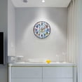 thumbnail image 5 of Yayeee Wall Clock Battery Operated 9.5" Silent Quartz Non-Ticking for Living Room Decor, Blue Retro Pattern, 5 of 8