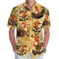 thumbnail image 2 of Camisa de playa con botones para hombre, estampado digital 3D, patrón de pollo, camisa hawaiana para surfear para hombre, camisas casuales de manga corta de talla grande, 2 of 5