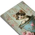 thumbnail image 7 of Vintage Cat Bathing Metal Tin Sign, Iron Wall Decor for Indoor Outdoor, Retro Floral Feline Themed Hanging Plaque for Home, Bedroom, Office, Cafe, Bar - Pack of 1, 8x12 Inch, 7 of 7