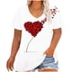 thumbnail image 2 of Xuyuer Women's Plus Size Leisure V-Neck Short Sleeve Printed Base Layer Shirt, Comfortable Casual Top for Everyday Wear, Relaxed Fit and Versatile Layering, 2 of 5