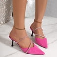 thumbnail image 6 of Women Rhinestone Low Heel Pointed Toe Sparkly Wedding Dress Shoes Summer Summer Slip-On Dress Shoes for Wedding Closed Toe Slingback Shoes, 6 of 8