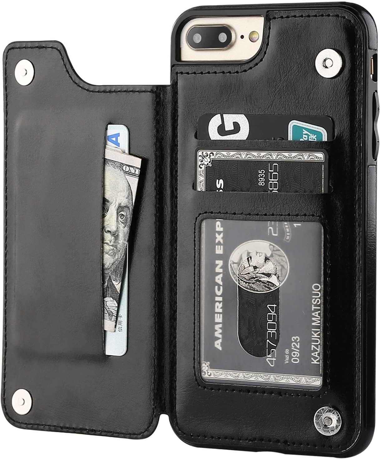 Marine mot Samuel iPhone 7 Plus iPhone 8 Plus Wallet Case with Card Holder, Premium PU  Leather Kickstand Card Slots Case,Double Magnetic Clasp and Durable  Shockproof Co - Walmart.com