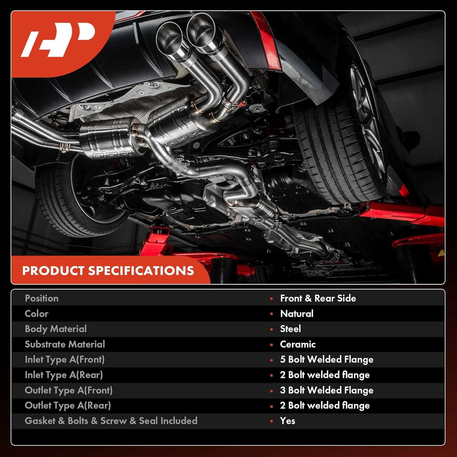 A-Premium Front and Rear 2-PC Exhaust Manifold Catalytic Converter Kit Direct-Fit Compatible with Nissan Rogue 2008-2013 2.5L, Rogue Select 2014-2015 2.5L, EPA Compliant