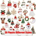 thumbnail image 2 of Christmas Charms Collection, 30 Pieces Gold Plated Enamel Christmas Tree Santa Claus Snowflake Socks Charm Metal Pendant for DIY Jewelry Making Necklace Bracelet Earring, 2 of 7