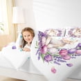 thumbnail image 3 of Erosebridal Happy Easter Eggs 7 Pieces Bedding Comforter Set,Pink Tulip Floral Purple Blossom Lavender Full Bedding Set For Girls Reversible, 3 of 7