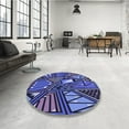thumbnail image 4 of Ahgly Company Machine Washable Indoor Rectangle Transitional Light Slate Blue Area Rugs, 8' x 10', 4 of 7