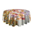 thumbnail image 5 of Colorful Farmhouse Flower Round Table Cloth,Wrinkle Resistant Table Cover with Polyester,Waterproof Reusable Round Table Clothes for Easter Birthday Picnic Wedding (Round,60x60inch), 5 of 6