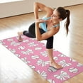 thumbnail image 6 of Pink Bows and Baseballs Pattern Hot Yoga Mat Towel Non Slip for Hot Yoga - Quick-Drying Yoga Mat Cover with 4 Corner Pockets with Travel Bag - Hot Yoga Towel Non Slip 74"x26", 6 of 6