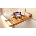 thumbnail image 2 of Extendable Sides Bamboo Bathtub Tray Bath Table Adjustable Caddy Tray Cellphone Tablet Tray and Wine Glass Holder, 2 of 5