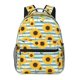 thumbnail image 1 of Easygdp Blue White Striped Sunflower A Mochila Ergonómica Versátil para Laptop - Múltiples Bolsillos, Correas Ajustables, Unisex para Escuela, Viajes y Actividades al Aire Libre-One Size, 1 of 5