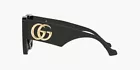 Gucci GG 0956S 003 Black Gold Cat Eye Grey Lens Oversized Sunglasses New 54mm