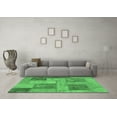 thumbnail image 3 of Ahgly Company Indoor Round Patchwork Emerald Green Transitional Area Rugs, 4' Round, 3 of 4