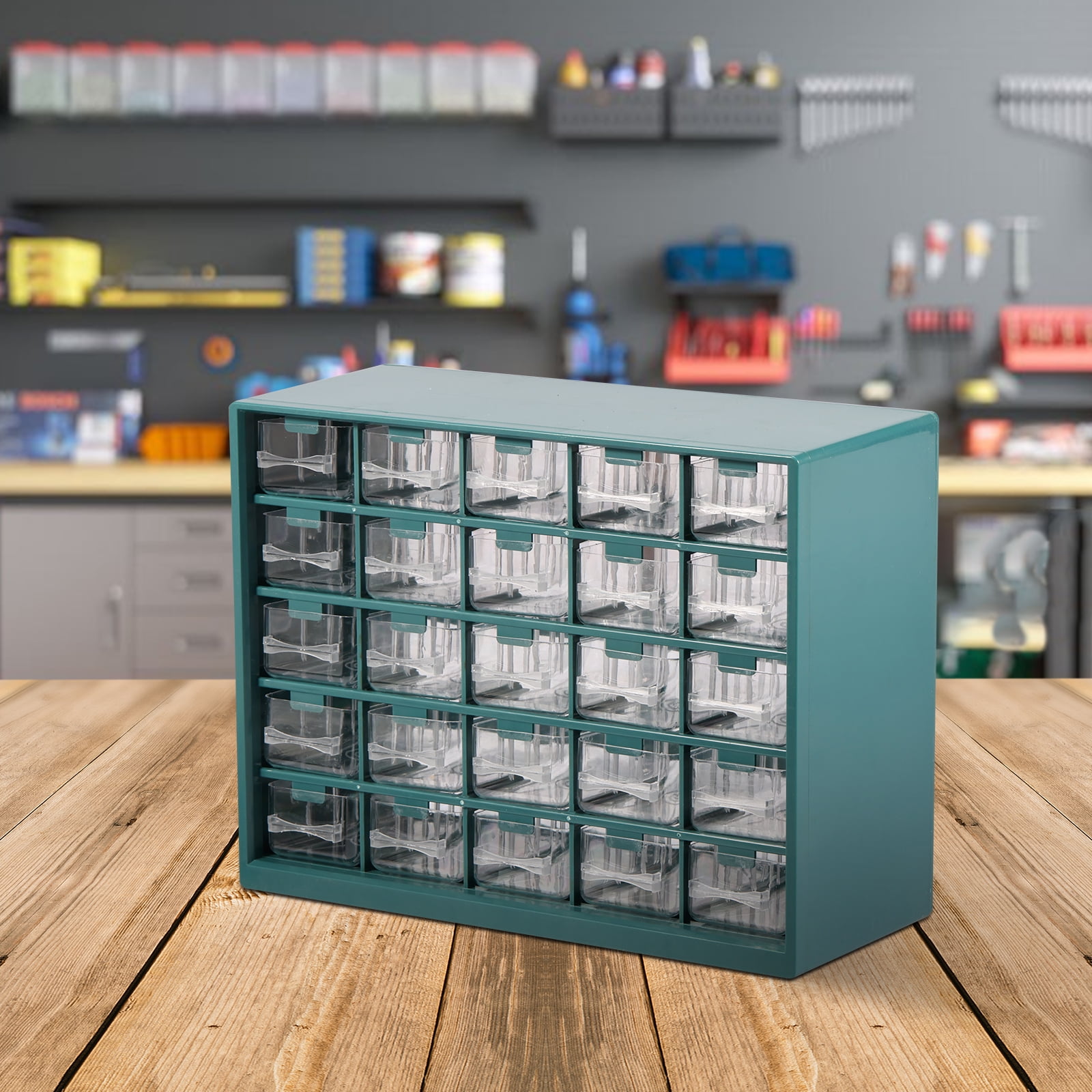 Plastic 25 Grids Hardware Storage Organizer Visible Drawer Parts Cabinet Effortless Cleaning Multi Layers Parts Storage Cabinet for Hardware Crafts Nuts Bolts Tool
