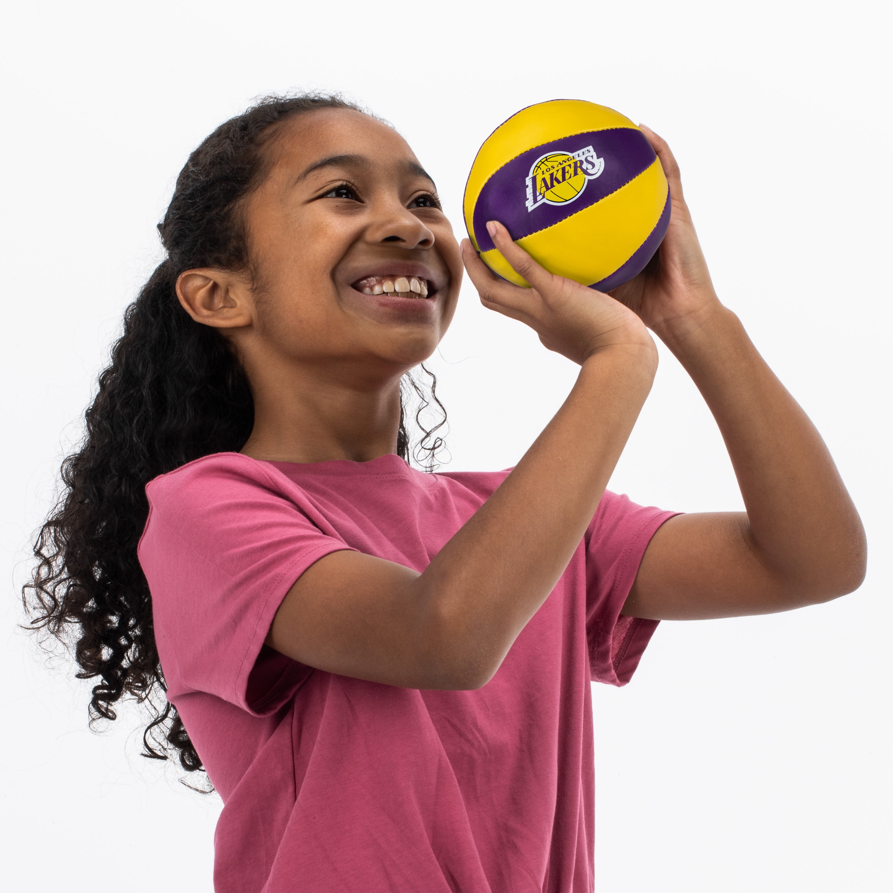Franklin Sports NBA Los Angeles Lakers Toy Basketballs - 2 Pack of Kids Soft Mini Basketballs for Over the Door + Indoor Hoops - NBA Fan Shop Kids Soft Toy Basketballs - (2) Mini Balls Included