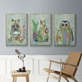 thumbnail image 4 of Fantastic Florals Owl - Framed Premium Gallery Wrapped Canvas L Frame 3 Piece Set - Ready to Hang, 4 of 4