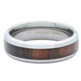 thumbnail image 3 of Metals Jewelry Men's / Women's 6mm Tungsten Carbide Wedding Band Dark Wood Inlay Ring Size 7.5, 3 of 5