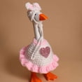 thumbnail image 5 of Desk Goose Outfits Mini Porch Goose Crochet Heart Dress, White and Red Handmade Outfit, Valentine's Day Home Decor Accessory (Pink), 5 of 6