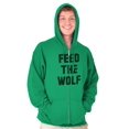 thumbnail image 6 of Feed The Wolf Sarcastic Hangry Gym Zip Up Hoodie Men's Women's Brisco Brands S, 6 of 6