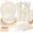 Ivory, variant on 350 Pcs Pink Paper Plates and Napkins - 50 Guest Light Pink Party Supplies Include Scalloped Plates Cups Plastic Spoons Forks Knives for Baby Shower Birthday Party