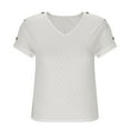 thumbnail image 5 of Womens Summer Tops V Neck Fitted Women Short Sleeve Shirt T Shirts for Women Loose Fit Gym Womens Solid Color Tops Dressy Womens Tops Plus Size, 5 of 6