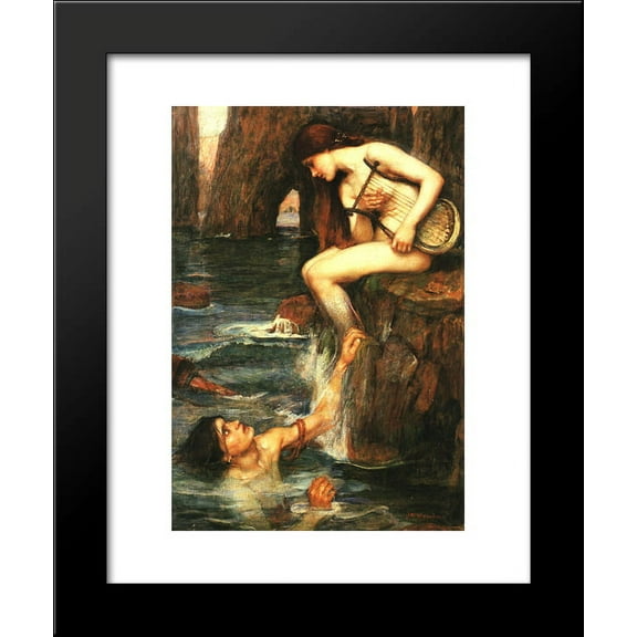 The Siren 20x24 Framed Art Print by John William Waterhouse