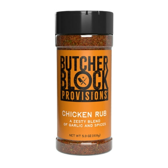 Butcher Block Provisions Chicken Rub 5.9 oz, Flip Top Lid- Sift and Pour