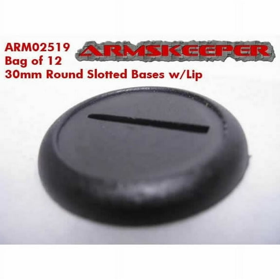 Round Slotted 30mm Miniature Bases with Lip Pack of 12 ArmsKeeper