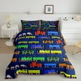 thumbnail image 2 of Erosebridal Colorful Train Bedding Sets Twin with Comforter, Transportation Duvet Insert, Steam Engine Bedroom Decor, Reversible 2 Pieces, 2 of 8