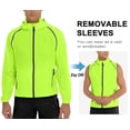 thumbnail image 2 of Little Donkey Andy Men's Packable Lightweight Waterproof Cycling Jacket, Convertible Quick Dry Running Jacket Windbreaker with Removable Sleeves and Hood, Fluorescent Yellow L, 2 of 7