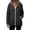 Black, variant on Rain Jacket Women Waterproof Windbreaker Jackets Lightweight Hooded with Striped Lining Full Zip Drawstring Hem Casual Outerwear