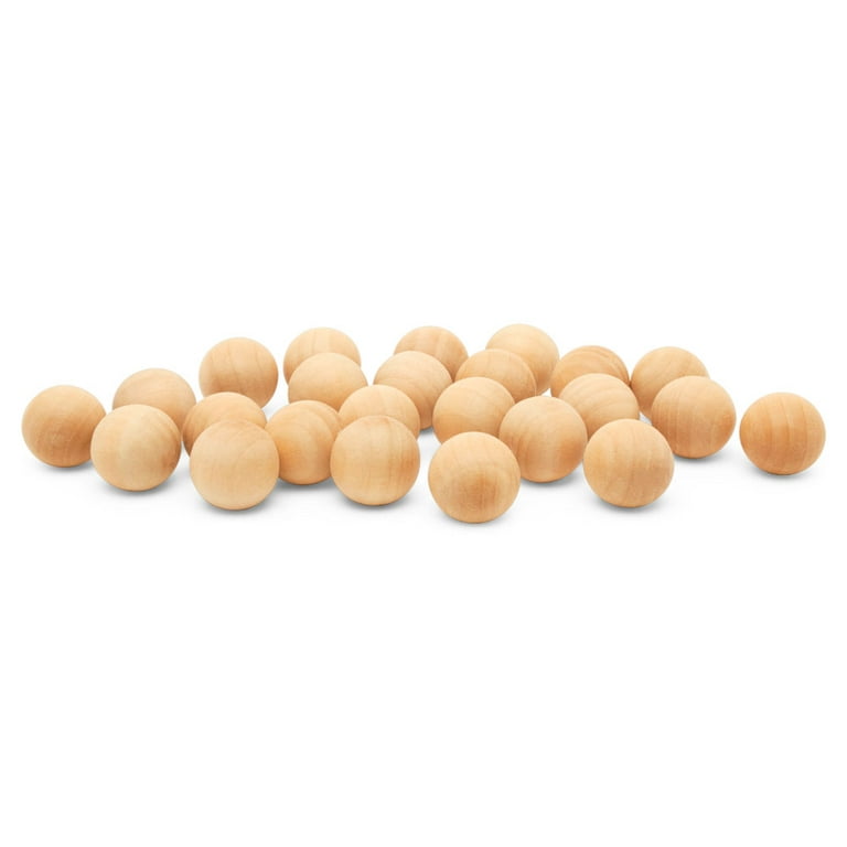 3/4 inch Round Wooden Ball, Bag of 100 Unfinished Wood Round Balls,  Hardwood Birch, Small Craft Size Balls, for Crafts and Building, 3/4 inch