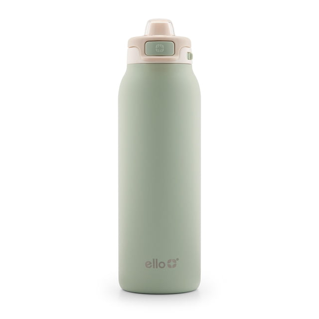 Ello Pop & Fill Botella de agua de acero inoxidable de 32 oz con tecnología de llenado rápido, metal de doble pared y aislamiento al vacío, tapa de bloqueo a prueba de fugas, sorbo y trago, reutilizab