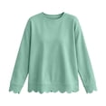 thumbnail image 6 of Livrdious Crewneck Sweatshirts for Women Scalloped Long Sleeve Pullover Tops Relaxed Fit Solid Casual Fall Outfits, 6 of 8