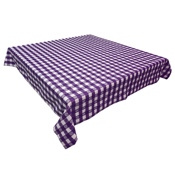 Poplin Tavern Gingham Checkered Polyester Tablecloth Purple
