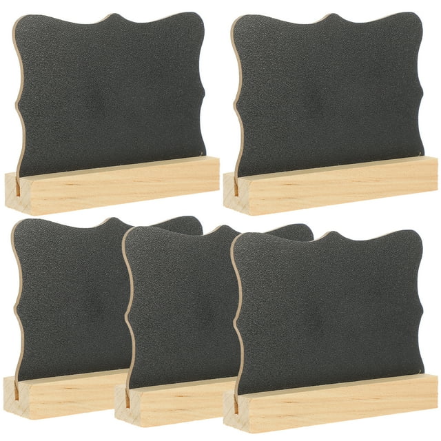 Miangastore 5pcs Wooden Double-side Chalkboard Desktop Mini Blackboard Small Memo Boards
