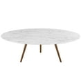 thumbnail image 2 of Modway Lippa 47" Artificial Marble Coffee Table with Tripod Base in Walnut/White, 2 of 3
