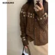 thumbnail image 4 of Cárdigan informal de manga larga para oficina, tejido de punto, cuello redondo, estampado de lunares, elegante, para invierno, 2023, 4 of 6
