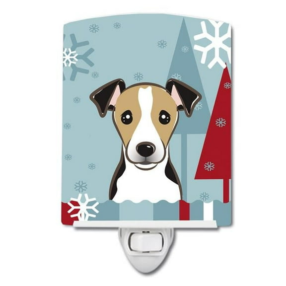 Caroline's Treasures BB1757CNL Winter Holiday Jack Russell Terrier Ceramic Night Light, 6x4x3", multicolor
