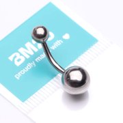Implant Grade Titanium Internally Threaded Basic Belly Button Ring