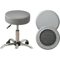 Bar Stool Cover Waterproof Round Seat Cushion Cover Stretch Barstool Slipcovers Set of 2 PU Leather Bar Chair Covers Grey