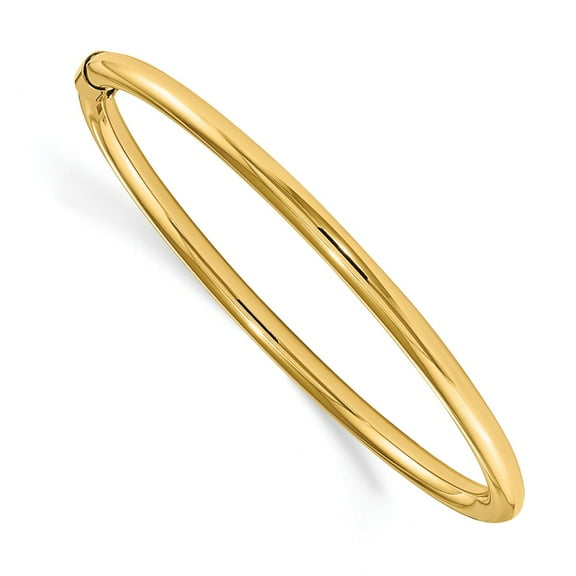 Real 14kt Yellow Gold Madi K 2.5mm Slip-on Baby Bangle; 5 inch; for Adults and Teens; for Women and Men