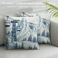 thumbnail image 3 of Nawypu Winter View Pillow Cover,Ski Sports Throw Pillow Case Cover for Sofa Bed,Navy Blue White Sketch Skiing Snow Mountain Double Sides Print Cushion Cover Room Decor, 3 of 5