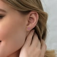 thumbnail image 3 of Gem Stone King 925 Sterling Silver Pink Round Moissanite Stud Earrings for Women Men (2.40 Cttw, Round 7MM), 3 of 5